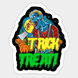 Trick Or Treat Zombie Halloween Sticker